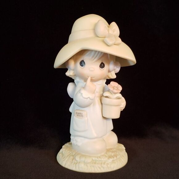 Vintage Precious Moments Porcelain Figurine 1987 "Happy Birthday Poppy" #106836 - Picture 1 of 7